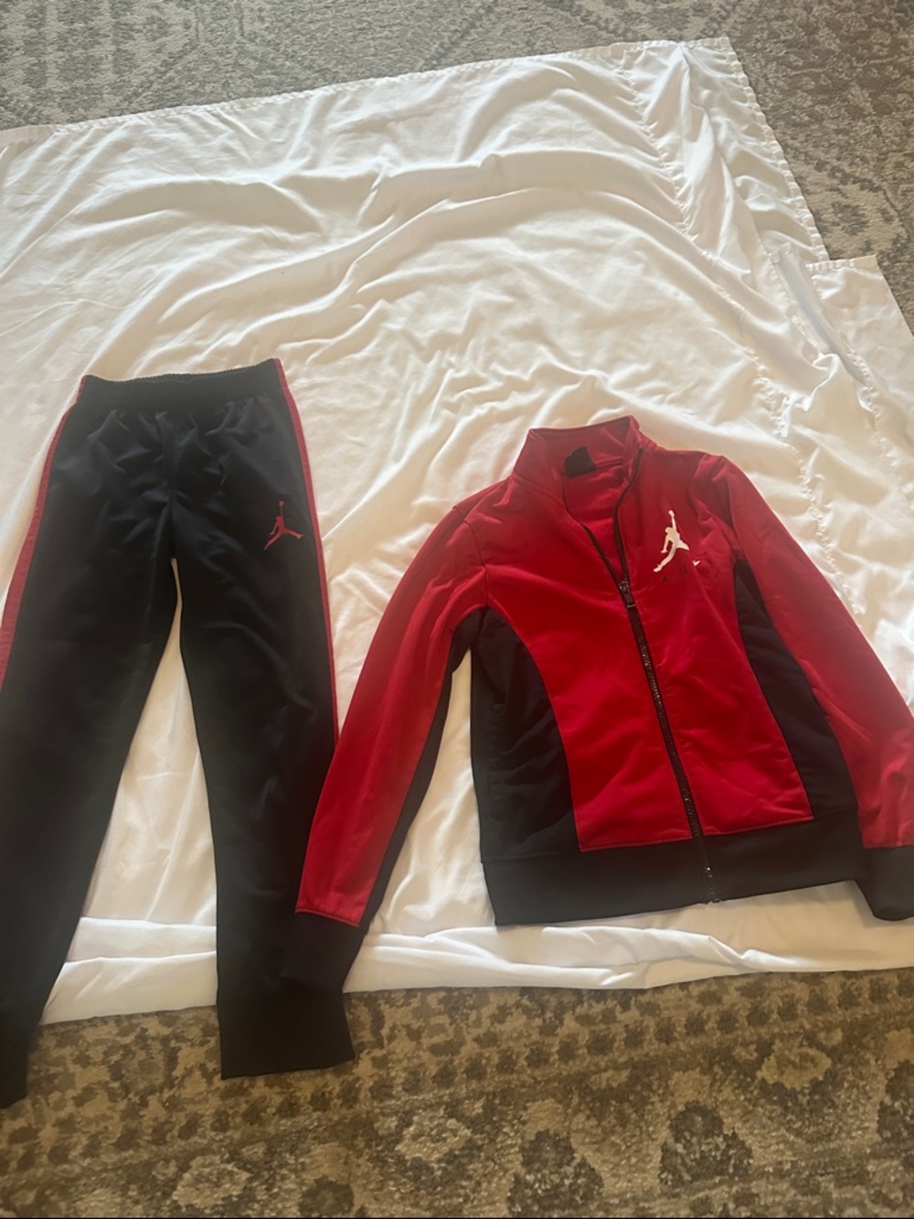 Jordan Red and Black Kids Matching Tracksuit Set